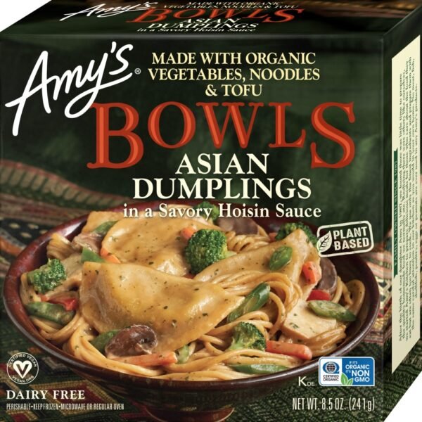 Amy's® Vegan Asian Dumplings in a Savory Hoisin Sauce Bowl Frozen Meal