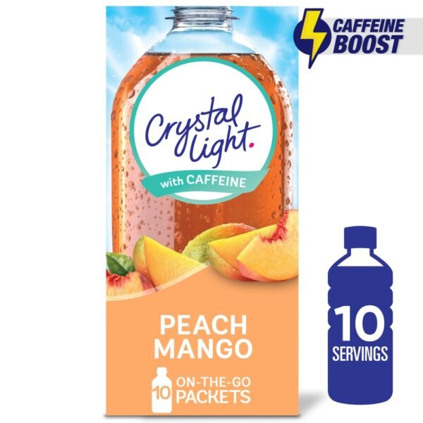 Crystal Light Zero Sugar Caffeinated Peach Mango Green Tea Drink Mix Packets