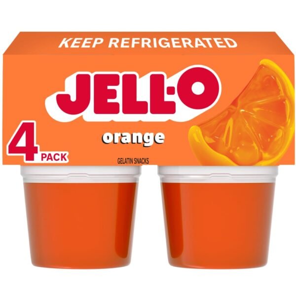 Jell-O Original Orange Jello Cups Gelatin Snack