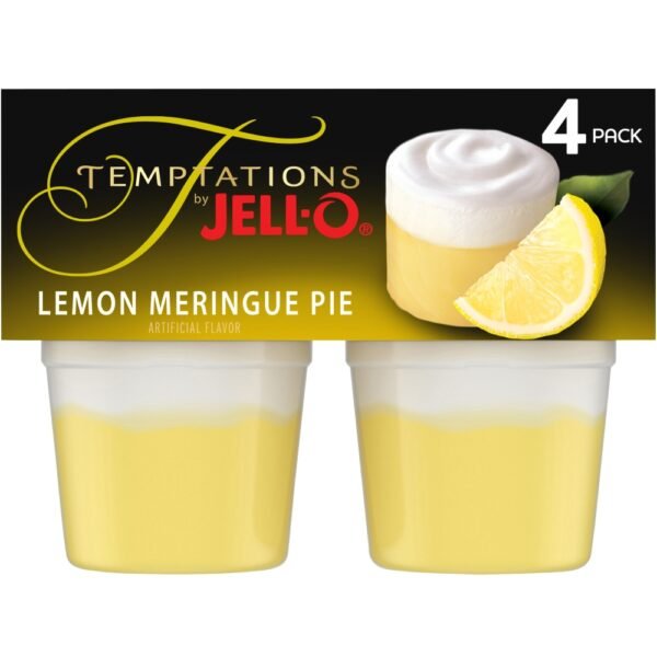 Jell-O Temptations Lemon Meringue Pie Pudding Cups Snack