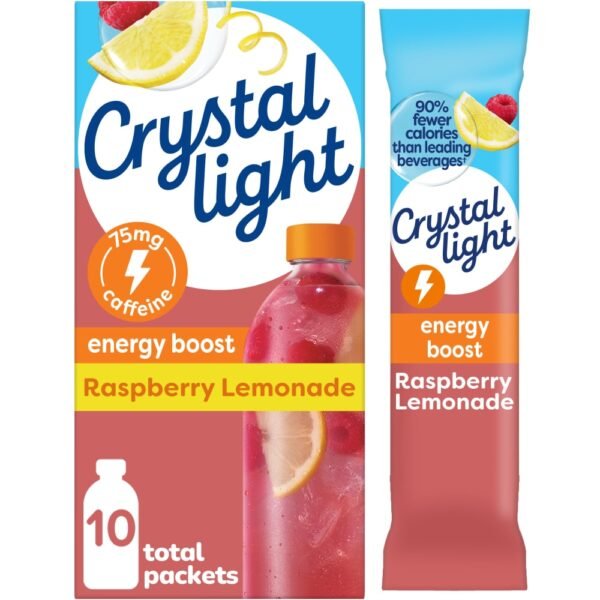 Crystal Light Raspberry Lemonade Energy Boost Drink Mix