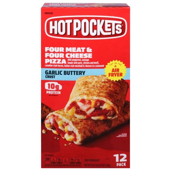 Hot Pockets Four Meat and Four Cheese Pizza Garlic Buttery Crust Frozen Snacks
