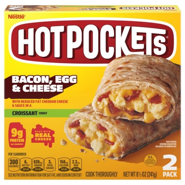 Hot Pockets® Bacon Egg & Cheese Croissant Crust Frozen Breakfast Sandwiches