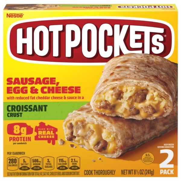 Hot Pockets® Sausage Egg & Cheese Croissant Crust Frozen Breakfast Sandwiches