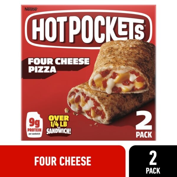 Hot Pockets Four Cheese Pizza Frozen Snacks in an Italian Style Seasoned Crust Pizza Snacks