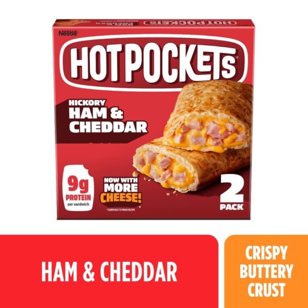 Hot Pockets Hickory Ham and Cheddar Crispy Buttery Crust Frozen Snack