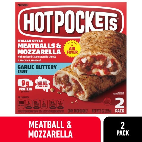 Hot Pockets Italian Style Meatballs and Mozzarella Frozen Snacks