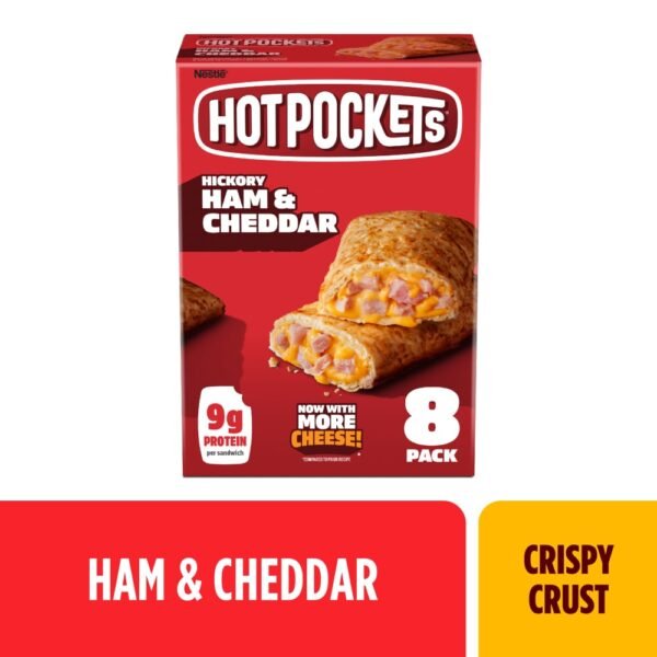 Hot Pockets Hickory Ham and Cheddar Crispy Buttery Crust Frozen Snack