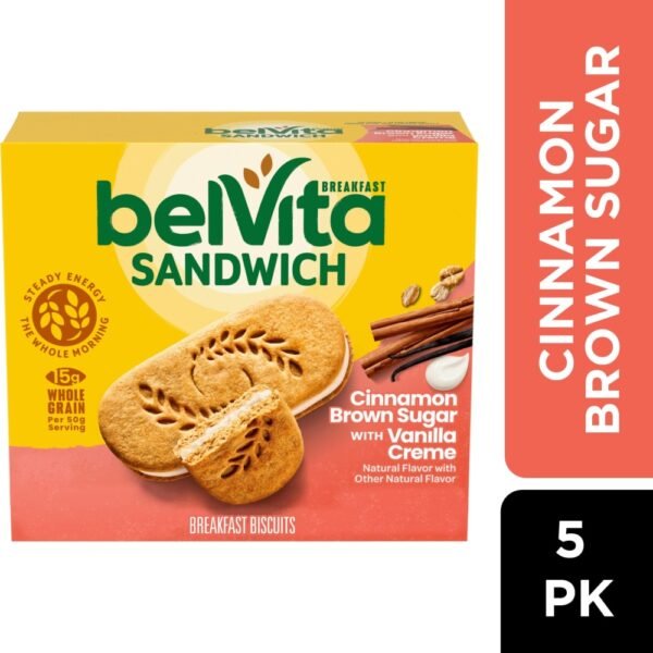 Belvita Breakfast Sandwich Cinnamon Brown Sugar With Vanilla Creme Breakfast Biscuits