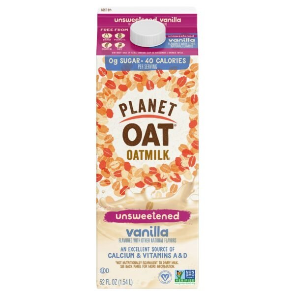 Planet Oat Dairy Free Unsweetened Vanilla Oat Milk