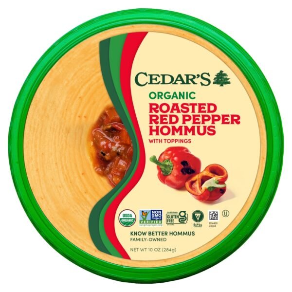Cedar's Topped Organic Roasted Red Pepper Hummus