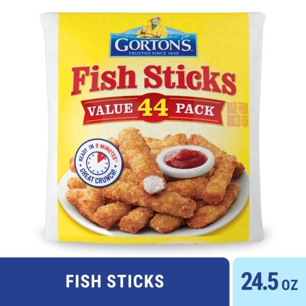 Gorton’s Crunchy Breaded Fish Sticks Cut from Real Fish, Crunchy Panko Breadcrumbs, Frozen