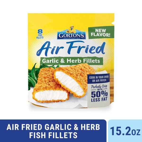 Gorton's Air Fried Garlic & Herb Fish Fillets, Wild Caught Pollock, Frozen