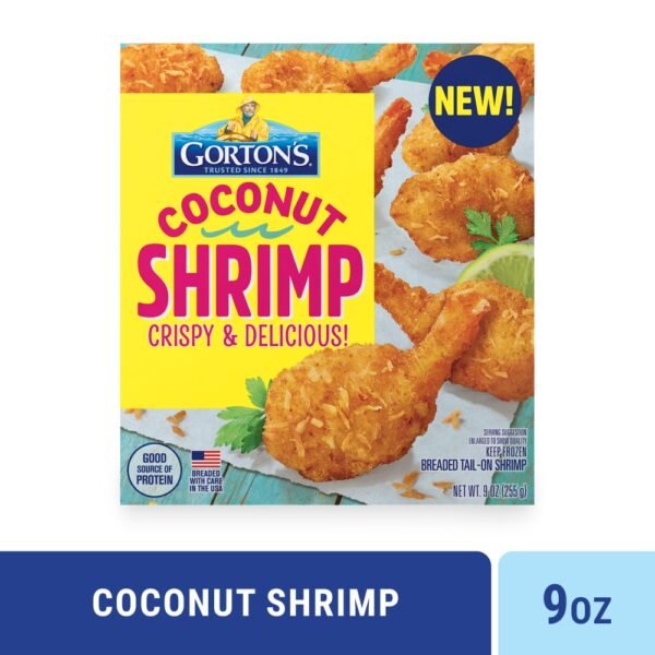 Gorton’s Coconut Shrimp, Whole Shrimp, Breaded Tail-On-Shrimp, Frozen