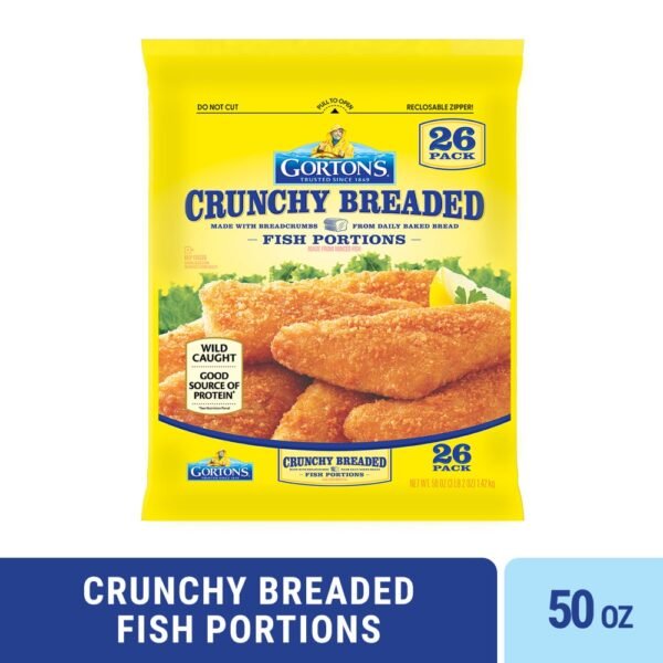 Gorton’s Crunchy Breaded Fish Portions, Pollock, Crunchy Panko Breadcrumbs, Frozen
