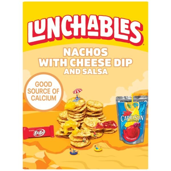 Lunchables Nachos Cheese & Salsa with Capri Sun Drink & Kit Kat Candy Bar Kids Lunch Meal Kit