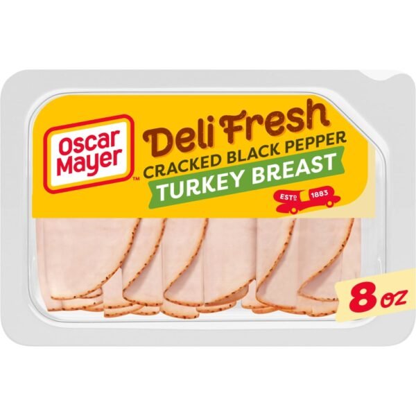 Oscar Mayer Deli Fresh Cracked Black Pepper Turkey Breast Thin Sliced Lunchmeat 8 oz