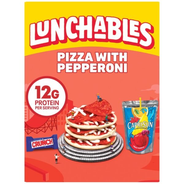 Lunchables Pepperoni Pizza with Capri Sun Drink & Crunch Candy Bar Kids Lunch Meal Kit