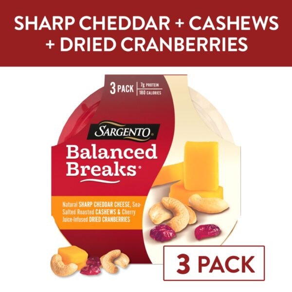 Sargento® Balanced Breaks® Sharp Cheddar With Cashews & Cranberries