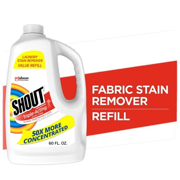 Shout Triple-Acting Refill, Laundry Stain Remover, 60 Ounce