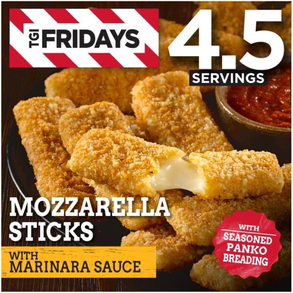 TGIF Mozzarella Sticks Frozen Snacks with Marinara Sauce