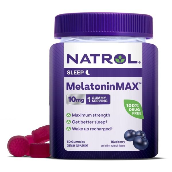 Natrol® MelatoninMax Strength Drug Free Sleep Aid Supplement Blueberry Flavored Gummies