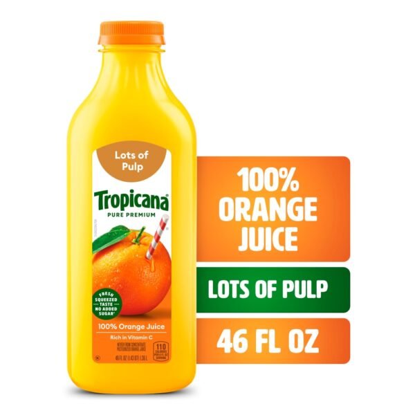 Tropicana Pure Premium Original Lots Of Pulp No Sugar Added 100% Orange Juice