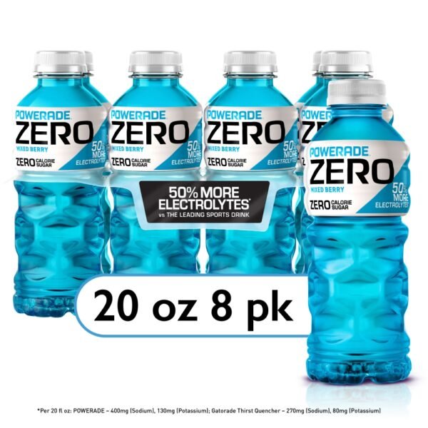 Powerade® Zero Sugar Blue Mixed Berry Sports Drink Multipack Bottles