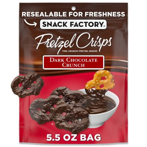 Snack Factory Pretzel Crisps Dark Chocolate Covered Pretzels