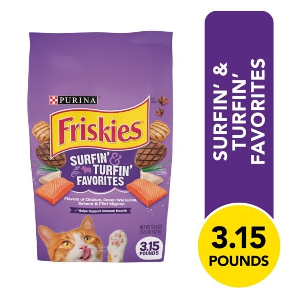 Purina Friskies Surfin' & Turfin' Favorites Adult Dry Cat Food Poultry Beef & Fish Flavors