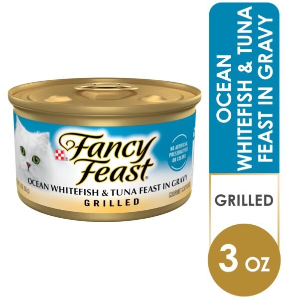 Purina Fancy Feast Grilled Wet Cat Food in Gravy Ocean Whitefish & Tuna Feast