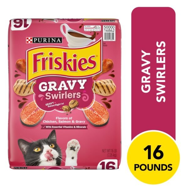 Purina Gravy Swirlers Adult Dry Cat Food Chicken, Salmon & Gravy Flavors