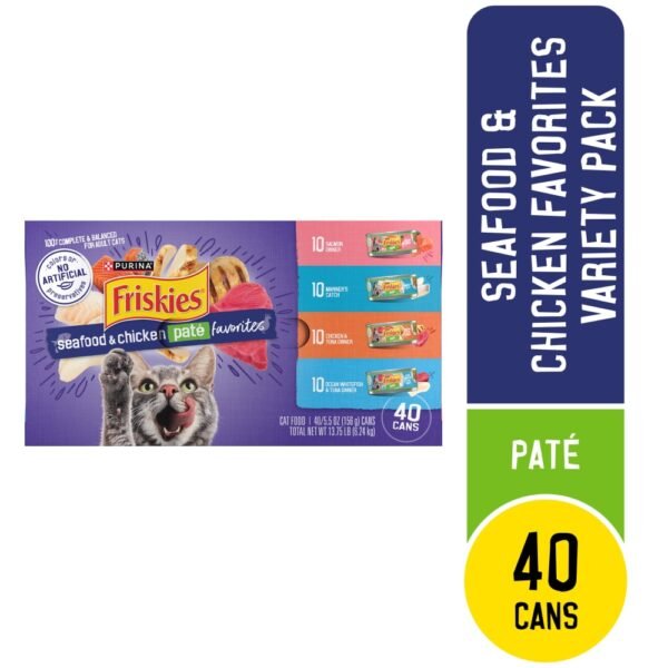Purina Friskies Seafood & Chicken Pate Favorites Wet Cat Food Variety Pack