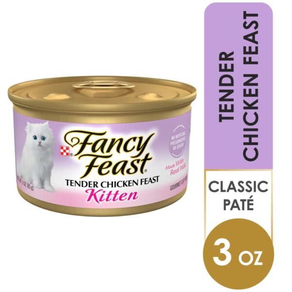 Purina Fancy Feast Kitten Wet Cat Food Pate Tender Chicken Feast