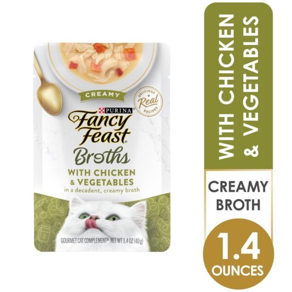 Purina Fancy Feast Broths Wet Cat Food Complement Creamy Chicken & Vegetables