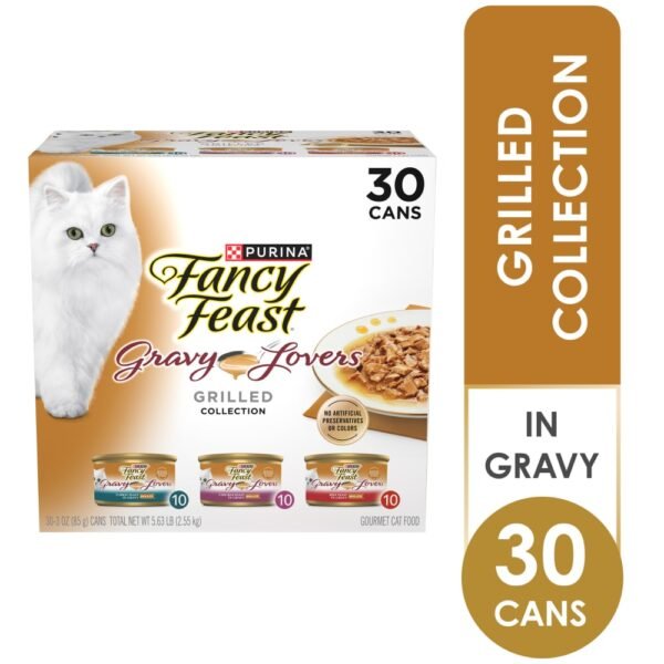 Purina Fancy Feast Gravy Lovers Poultry and Beef Grilled Wet Cat Food Variety Pack