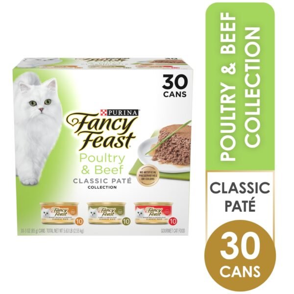 Purina Fancy Feast Poultry & Beef Classic Pate Wet Cat Food Variety Pack