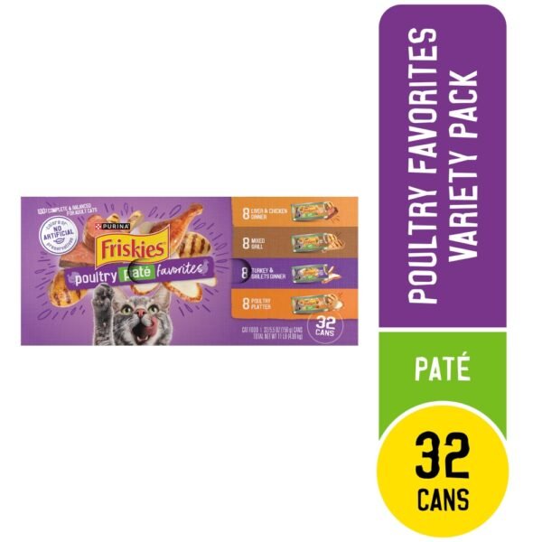 Purina Friskies Poultry Pate Favorites Wet Cat Food Variety Pack