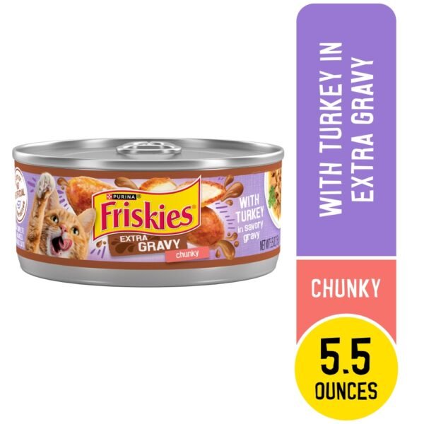 Purina Friskies Extra Gravy Chunky Wet Cat Food in Savory Gravy Turkey