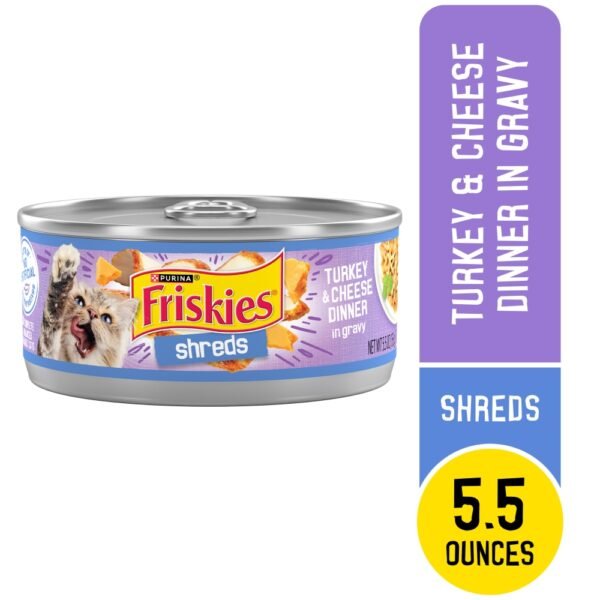 Purina Friskies Shreds Wet Cat Food in Gravy Turkey & Cheese Dinner