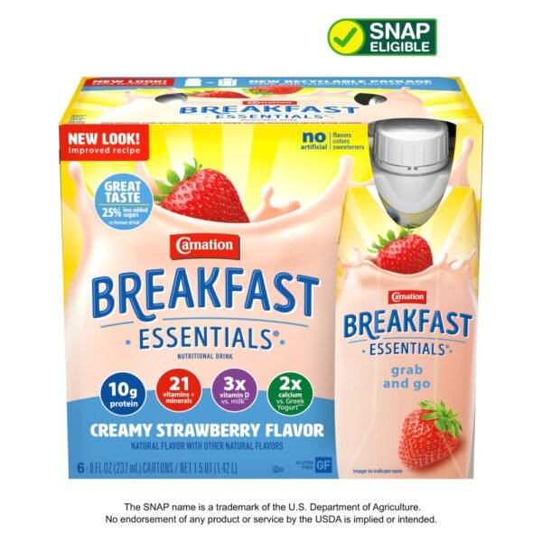 Carnation Breakfast Essentials Nutritional Breakfast Drink Creamy Strawberry Flavor