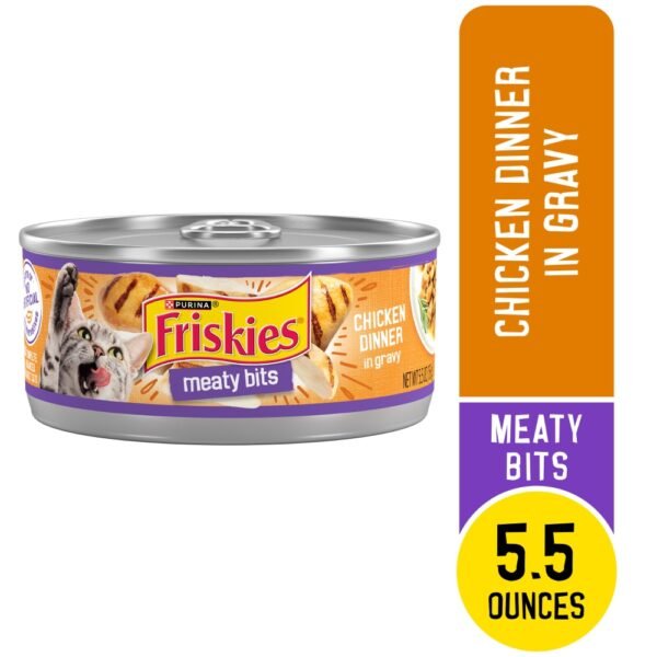 Friskies Wet Cat Food Meaty Bits Chicken Dinner in Gravy
