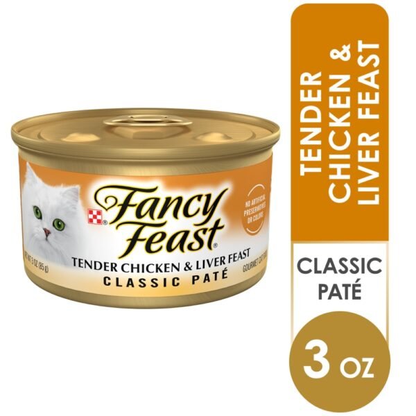 Purina Fancy Feast Classic Pate Wet Cat Food Tender Chicken & Liver Feast