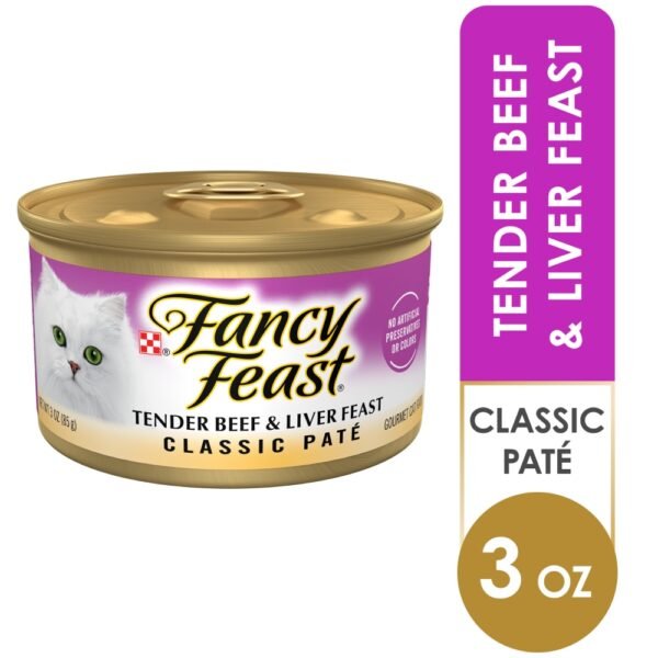Purina Fancy Feast Classic Pate Wet Cat Food Tender Beef & Liver Feast