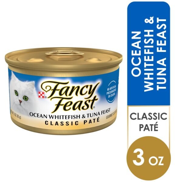 Purina Fancy Feast Classic Pate Wet Cat Food Ocean Whitefish & Tuna Feast