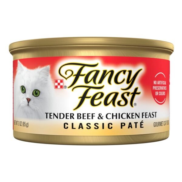 Purina Fancy Feast Classic Pate Wet Cat Food Tender Beef & Chicken Feast