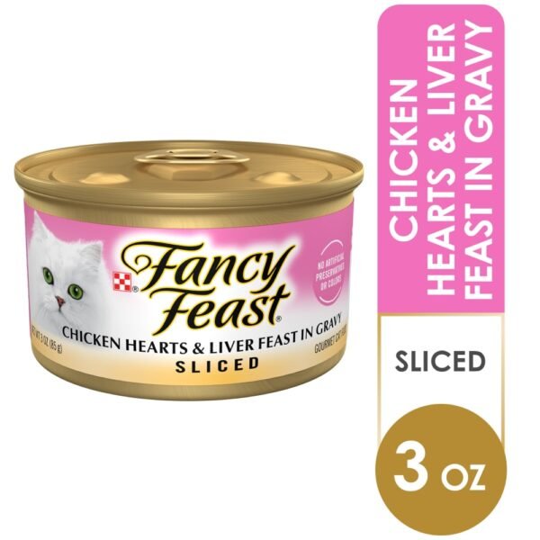 Purina Fancy Feast Sliced Wet Cat Food Chicken Hearts & Liver Feast