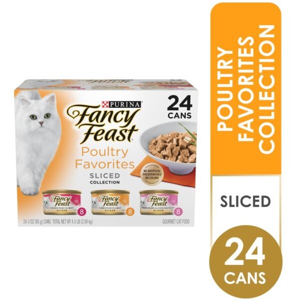 Purina Fancy Feast Poultry Favorites Sliced Wet Cat Food in Gravy Variety Pack