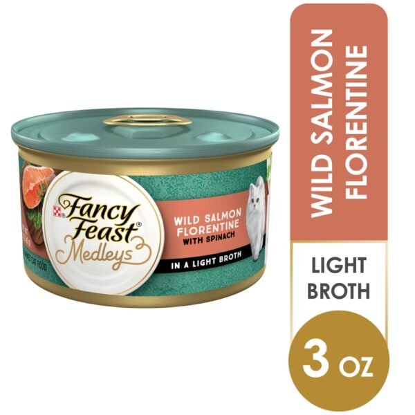 Purina Fancy Feast Medleys Wet Cat Food Wild Salmon Florentine in Savory Broth