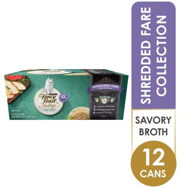 Purina Fancy Feast Medleys Shredded Fare Wet Cat Food Variety Pack